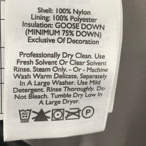 Eddie Bauer Goose Down Puffer Jacket Women's Beige Lace Motif Size Medium - Picture 8 of 9